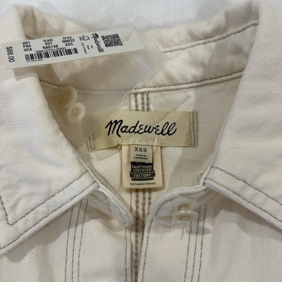 NWT Madewell Cropped Denim Button Down - Picture 2 of 5